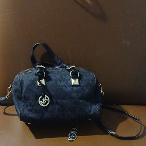 Michael Kors Black and Gold Satchel